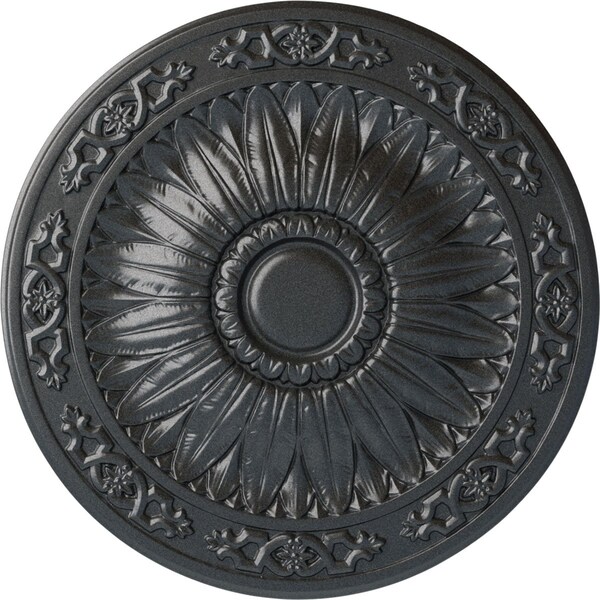 Ekena Millwork Lunel Ceiling Medallion (Fits Canopies up to 3 3/4"), Hand-Painted Pewter, 20 1/4"OD x 1 1/2"P CM20LUPES - main